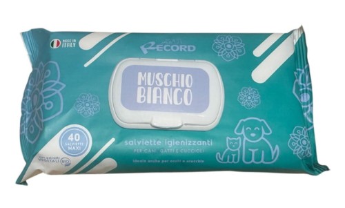 Record - White Musk Wipes - chusteczki nawilżane dla zwierząt, oczyszczające 40 szt.