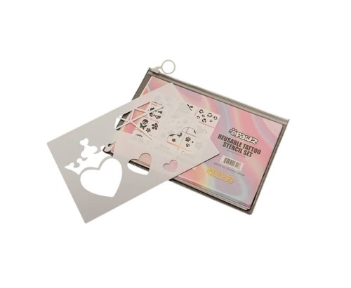 OPAWZ - Reusable Tattoo Stencil Set - zestaw 12 szt. szablonów do tatuażu, mix wzorów