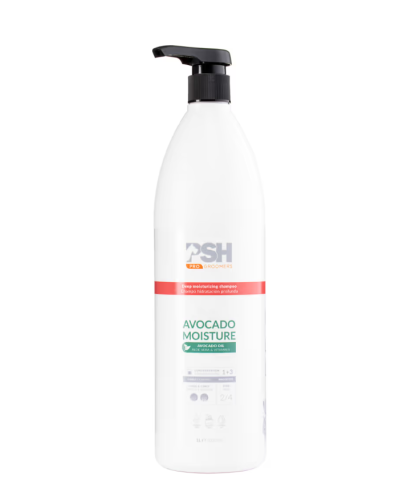PSH - Avocado  Moisture Shampoo (Yorky Avocado) - szampon głęboko nawilżający dla długiego i kręconego włosa, 1l