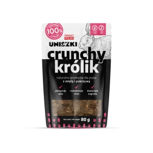 Uniszki - Crunchy królik z miętą i pokrzywa - naturalna przekąska dla psów, 80 g