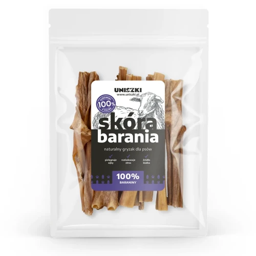 Uniszki - Skóra barania - naturalny gryzak dla psów, 100 g