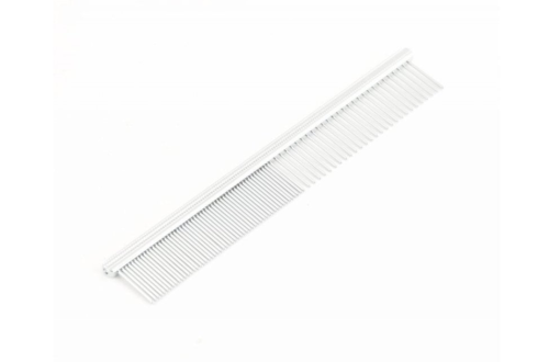 Trim - mini grzebień metalowy, rozstaw zębów pół na pół, dł. 13 cm