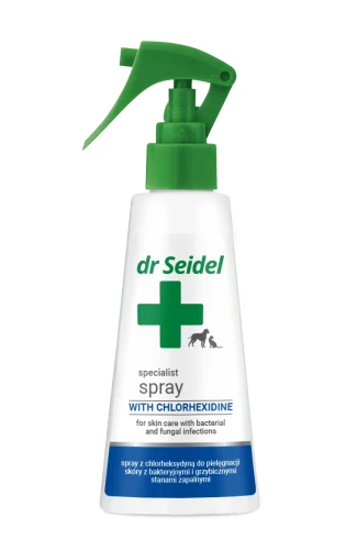 dr Seidel - spray z chlorheksydyną dla skóry z bakteryjnymi i grzybiczymi stanami zapalnymi, 100 ml