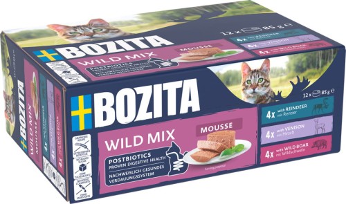 Bozita - Mousse Mixed Wild - karma dla kotów mix smaków z dzikiej przygody, 12x85 g