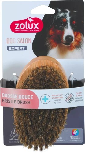 Zolux Dog Salon - miękka szczotka drewniana dla psów z włosiem z dzika do długiej sierści