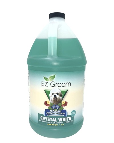 EZ-Groom - Crystal White Enzyme Shampoo, Watermelon, Cucumber - szampon uwydatniający biały kolor sierści, 3,8l