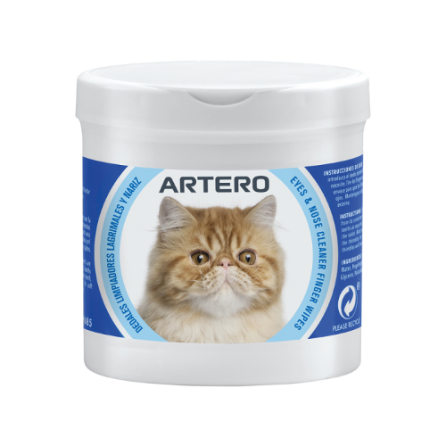 Artero - Eyes and Nose Cleaning Finger Wipes 4CATs - naparstki do czyszczenia okolic oczu i nosa kota,  50 szt.