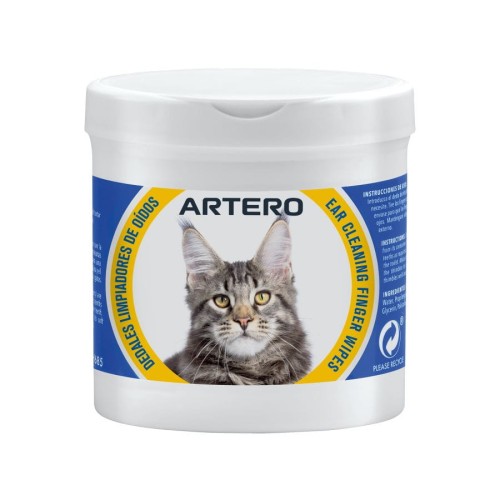 Artero - Ear Cleaning finger Wipes 4CATs - naparstki do czyszczenia uszu dla kota, 50 szt.