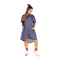 Artero - Tokyo Coral Poodle Print Blouse - bluza / tunika groomerska granatowa w koralowe pudle