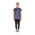 Artero - Moscú Coral Poodle Print Smock - bluza groomerska granatowa w koralowe pudle