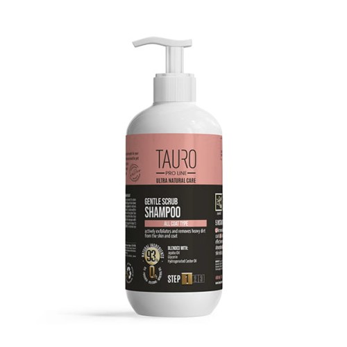 Tauro Pro Line, Ultra Natural Care - Gentle Scrub Shampoo - szampon głęboko oczyszczający,  peelingujący, 1l