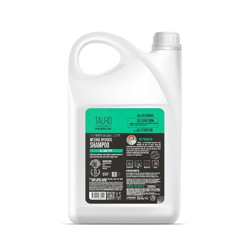 Tauro Pro Line, Ultra Natural Care - For White & Light Coats Intense Hydrate Shampoo - szampon nawilżający do każdego rodzaju białej i jasnej sierści, 3,78l