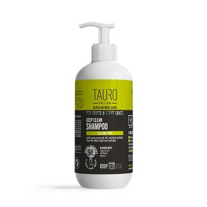 Tauro Pro Line, Ultra Natural Care for White and Light Coats - Deep Clean Shampoo - szampon dogłębnie myjący, do pierwszego mycia dla białej i jasnej szaty, 400 ml 