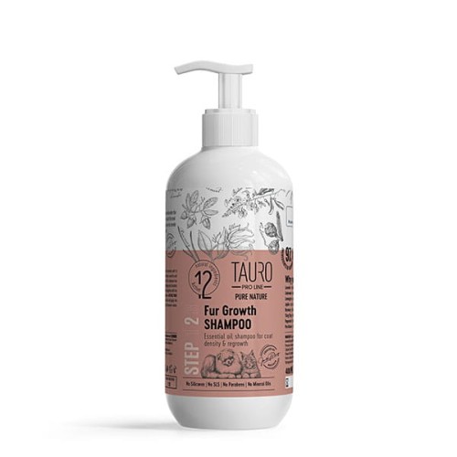Tauro Pro Line, Pure Nature - Fur Growth Shampoo - szampon wspomagający wzrost sierści z naturalnymi olejkami eterycznymi dla psów i kotów, 400 ml