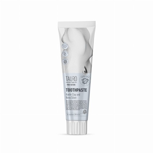 Tauro Pro Line, Pure Nature - Toothpaste with Kaolin Clay and Nano Silver - pasta do zębów z kaolinem i nanocząsteczkami srebra dla psów i kotów, 100 ml 