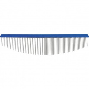 Chadog Ideal Dog - Blue Half Moon Comb - grzebień półksiężyc, dł. całk. 18 cm, 64 zęby, rozstaw pół na pół