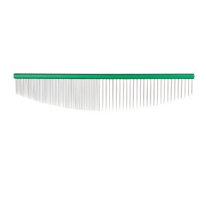 Chadog Ideal Dog - Green Half Moon Comb - grzebień półksiężyc, dł. całk. 19 cm, 80 zębów, rozstaw pół na pół