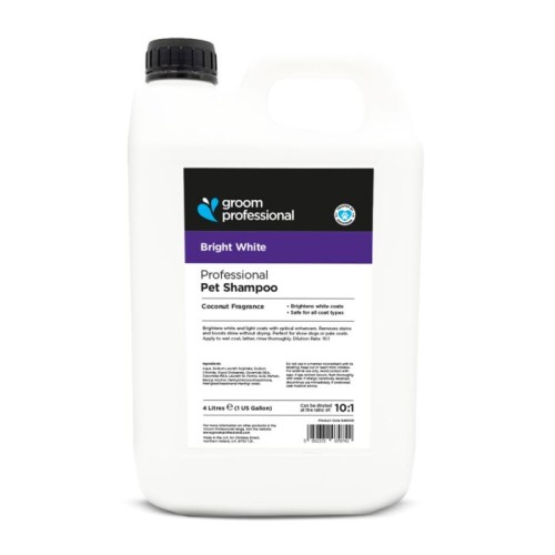 Groom Professional - Bright White - szampon rozjaśniający do białej i jasnej sierści, 4l