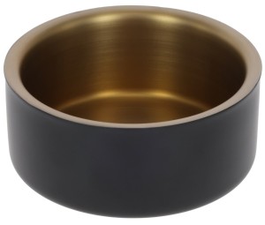 Kerbl Pet - Stainless Steel Bowl Golden - miska ze stali nierdzewnej czarno-złota, 450 ml