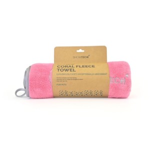 Show Tech+ - Coral Fleece Towel Candy Pink - ręcznik z mikrofibry 56 x 90 cm, kolor różowy-szary