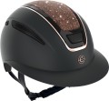 Kerbl, Covalliero - Helmet Elite Polo - kask jeździecki, rozmiar M, 56-58 cm, kolor czarny z elementami różowego złota