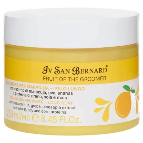 Iv San Bernard - Fruit of the Groomer, Maracuja Pek Mask - maska regenerująca dla długiej sierści o zapachu marakui, 250 ml 