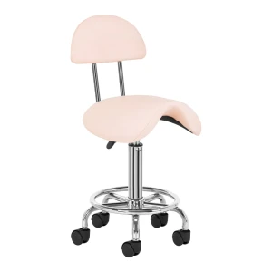 Hocker groomerski 6001 rodeo z oparciem, różowy