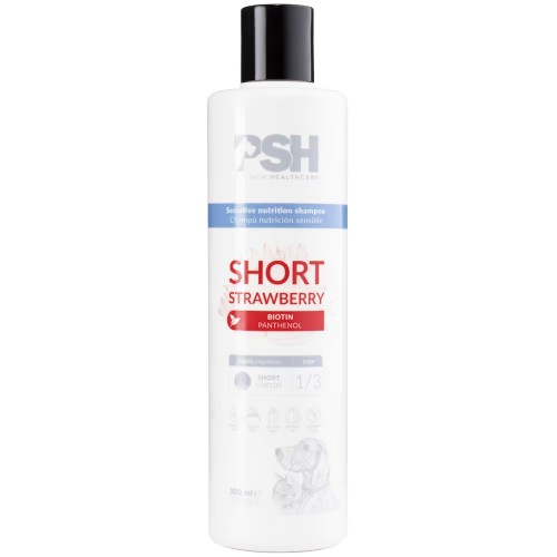 PSH - Short Strawberry Shampoo - szampon z biotyną do krótkiej sierści, 300 ml