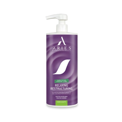 Aries - Relaxing Restructuring Shampoo - szampon odbudowujący dla psów i kotów, 1l