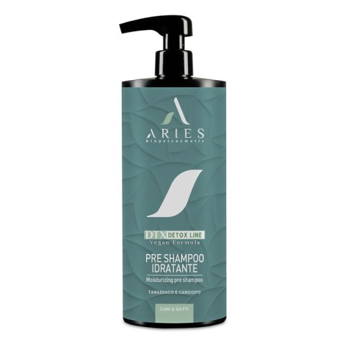 Aries - Detox Line, Pre Shampoo Idratante, Moisturizing - wegański pre-szampom oczyszczająco-nawilżający,  do pierwszego mycia dla psów i kotów, 1l