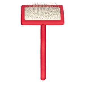 Aries Grooming Pro - Pet Brush Red Small - średnio-miękka szczotka pudlówka, igły 12 mm, mała