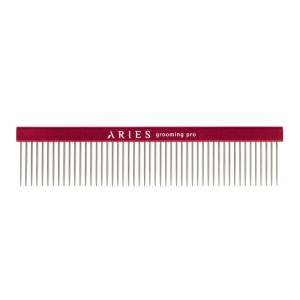 Aries Grooming Pro - Comb - grzebień aluminiowy z 49 zębami o dł. 3,35 cm, dł. całk. 20 cm 