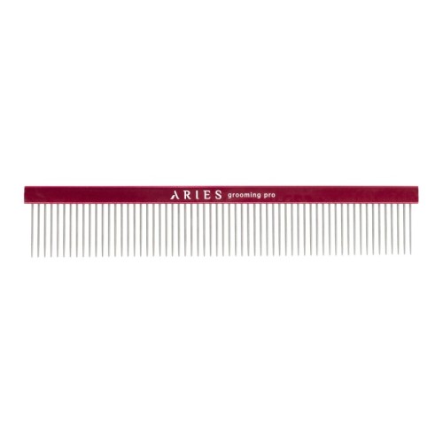 Aries Grooming Pro - Comb - grzebień aluminiowy z 62 zębami o dł. 3,35 cm, dł. całk. 25 cm