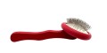 Aries Grooming Pro - Pet Brush Red Oval - średnio-miękka, owalna szczotka pudlówka, igły 12 mm