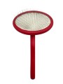 Aries Grooming Pro - Pet Brush Red Oval - średnio-miękka, owalna szczotka pudlówka, igły 12 mm