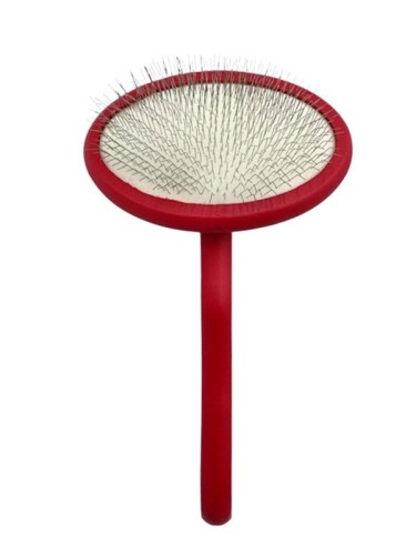Aries Grooming Pro - Pet Brush Red Oval - średnio-miękka, owalna szczotka pudlówka, igły 12 mm