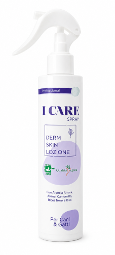 Aries - I Care Spray, Derm Skin Lozione -  łagodzący lotion dermatologiczny do skóry wrażliwej dla psów i kotów, 200 ml 