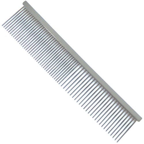 4Paws - grzebień metalowy średni, dł. igieł 3,2 cm, rozstaw zębów pół na pół, dł. całkowita 19 cm