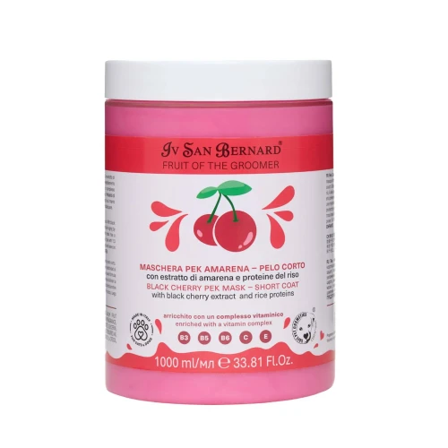 Iv San Bernard - Fruit of the Groomer, Black Cherry Mask - maska dla krótkiej sierści z proteinami i wiśnią, 1l 