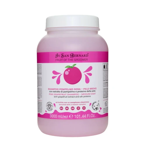 Iv San Bernard - Fruit of the Groomer, Pink Grapefruit Shampoo - szampon z różowym grejpfrutem dla średniej sierści, 3l