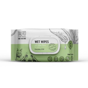 Tauro Pro Line, Pure Nature Wet Wipes Aloe Vera – nawilżane chusteczki czyszczące dla psów i kotów, 40 szt.