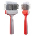 ActiVet - szczotka Pro Duo Plus Undercoater, czerwono-srebrna - 4,5 cm