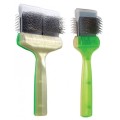 ActiVet - szczotka Pro Mega Duo Plus Silcoater, zielono-złota - 9 cm