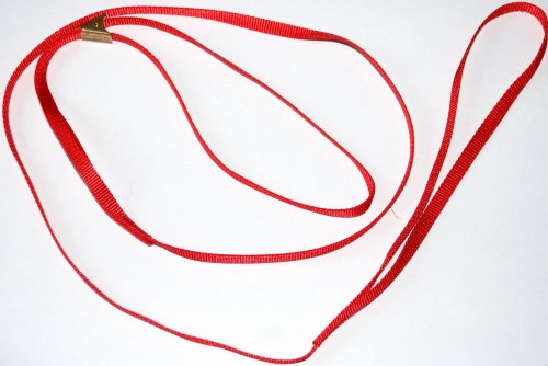 Simplicity - Show Lead - ringówka płaska, angielska, szer. 6 mm, kolor czerwony