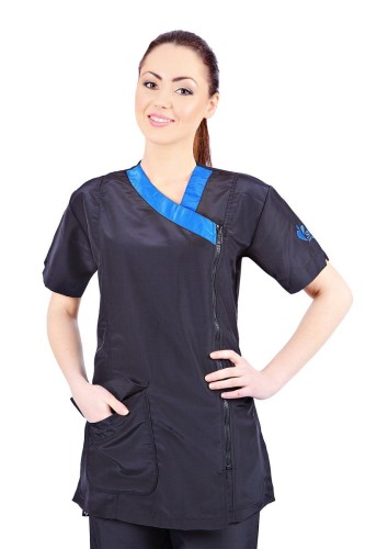 Groom Professional - Rimini - bluza groomerska z wykończeniem w kolorze niebieskim, rozmiar XXL
