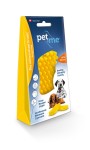 pet+me - żółta szczotka, zgrzebło dla psów z gęstą i krótką sierścią lub długą, jedwabistą lub szorstką okrywą wierzchnią