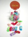 Trim - kokardki z różyczką, mix kolorów, 25 szt.