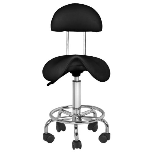 Hocker groomerski 6001 rodeo z oparciem, czarny