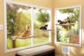 Oster - Less Stress Sunny Seat - przenośne legowisko dla kota montowane na oknie, naokienne