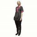 Groom Professional - Matera - bluza groomerska czarna z różowym wykończeniem